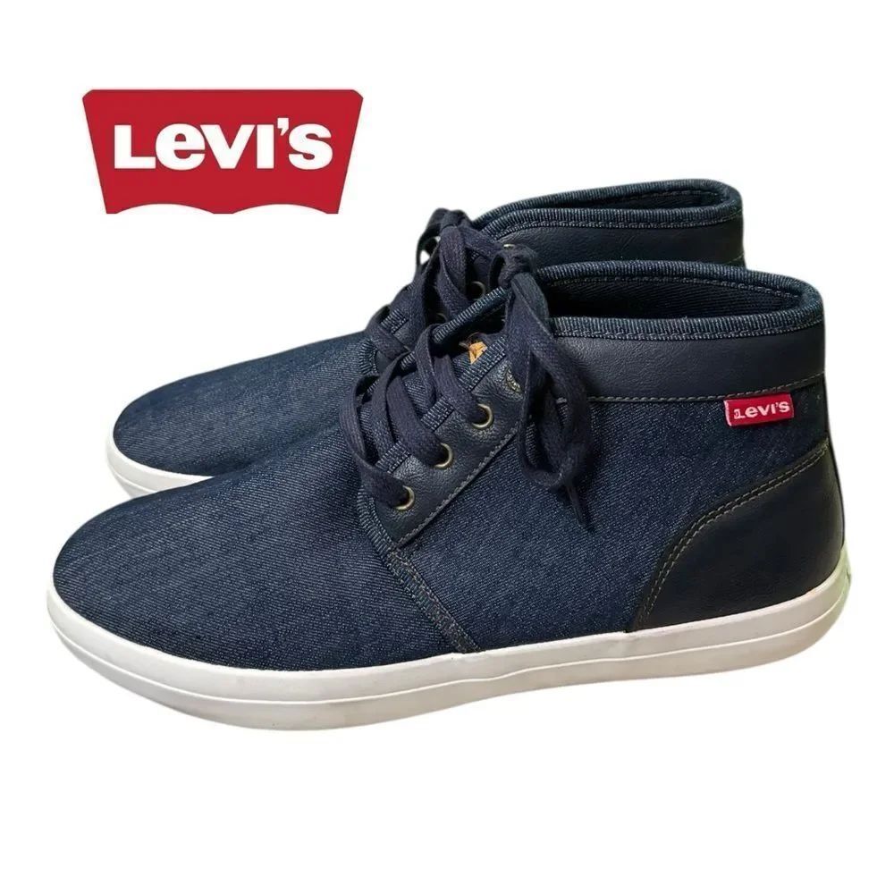 Levi Strauss & Co. Blue Denim Men's High-Top Chukka Boots Shoes Sneakers 10